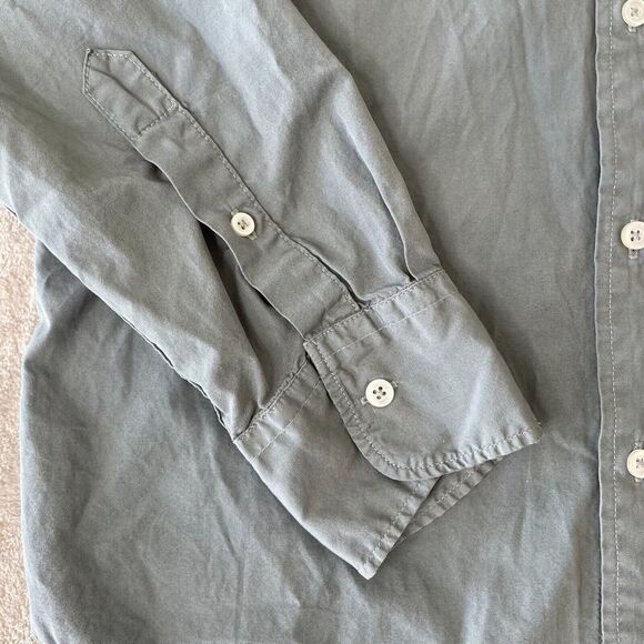 Save Khaki United SKU Button Up Shirt Men Small  Poplin Cotton Long Sleeve $160 - Picture 4 of 8